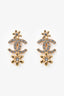 Pre-Loved Chanel™ 2023 Gold Tone Crystal CC Flower Earrings