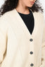 Hermès Cream Cashmere Logo Oversized Cardigan Size 36