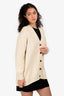Hermès Cream Cashmere Logo Oversized Cardigan Size 36