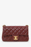 Pre-Loved Chanel™ 25K Burgundy Lambskin Mini Rectangular 'CC' Crush Flap Bag