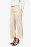 Dries Van Noten Cream High Waisted Trousers Size 36