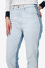 Two Tone Blue Denim Straight Leg Jeans Estimated Size 26