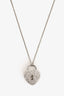 Tiffany & Co. Platinum Diamond Heart Lock Pendant Necklace