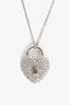 Tiffany & Co. Platinum Diamond Heart Lock Pendant Necklace