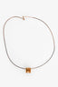 Hermès Blue/Gold Cage d'H Pendant Necklace