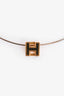 Hermès Blue/Gold Cage d'H Pendant Necklace