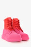 Alexander McQueen Red/Pink Chunky Lace-Up Ankle Boots Size 37.5