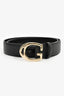 Gucci Black Grained Leather 'G' Buckle Belts Size 75/30