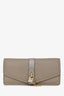 Chloe Taupe Leather Lock Long Wallet
