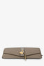 Chloe Taupe Leather Lock Long Wallet
