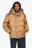 Burberry London Tan Hooded Removable Sleeve Puffer Jacket Size S Mens