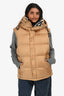 Burberry London Tan Hooded Removable Sleeve Puffer Jacket Size S Mens