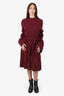 Nanushka Burgundy Wool Knit Dress Size L