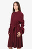 Nanushka Burgundy Wool Knit Dress Size L