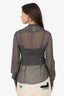Philosophy Di Alberta Ferretti Grey Silk Lace Ruffle Blouse Size 38