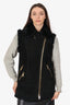 Burberry Black Shearling Biker Vest Size 8