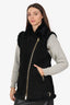 Burberry Black Shearling Biker Vest Size 8