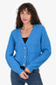 Ganni Blue Alpaca/Merino Embellished Button Cardigan Size S