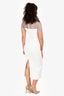 Self-Portrait 2024 White Bridal Embellished Crêpe Diamante Midi Dress Size 2