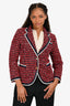 Gucci 2018 Red/Black Tweed Blazer Size 42