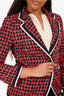 Gucci 2018 Red/Black Tweed Blazer Size 42