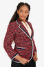 Gucci 2018 Red/Black Tweed Blazer Size 42