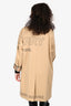 Burberry Tan Logo Printed Single Breasted Coat Size 10 US