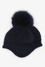 Moncler Navy Wool/Fur Beanie Size S