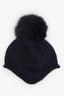 Moncler Navy Wool/Fur Beanie Size S