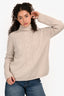 S Max Mara Beige Wool/Cashmere Turtle Neck Sweater Size S