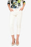 Pre-Loved Chanel™ White Denim Straight Legged Jeans Size 40