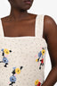 Ganni White Floral Beaded Tank Strap Mini Dress Size 40