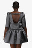 Shushu/Tong Dark Grey Satin Puff Sleeve Mini Dress Size 12