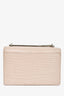 Saint Laurent Blush Croc Embossed Leather 'Sunset' Mini Crossbody Bag