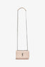 Saint Laurent Blush Croc Embossed Leather 'Sunset' Mini Crossbody Bag