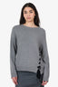Red Valentino Grey Wool Lace-Up Detail Knit Sweater Size M