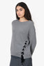 Red Valentino Grey Wool Lace-Up Detail Knit Sweater Size M