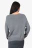 Red Valentino Grey Wool Lace-Up Detail Knit Sweater Size M