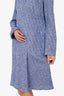 St. John Purple Tweed Sequin Long Slip Midi Dress Size 14