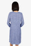 St. John Purple Tweed Sequin Long Slip Midi Dress Size 14