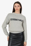 Essentials Fear of God Grey Cable Knit Logo Sweater Size S
