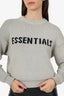 Essentials Fear of God Grey Cable Knit Logo Sweater Size S