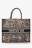Christian Dior Navy/Beige Toile de Jouy Embroidered Large Book Tote With Initial