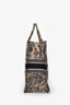 Christian Dior Navy/Beige Toile de Jouy Embroidered Large Book Tote With Initial