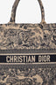 Christian Dior Navy/Beige Toile de Jouy Embroidered Large Book Tote With Initial