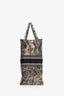 Christian Dior Navy/Beige Toile de Jouy Embroidered Large Book Tote With Initial