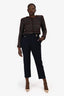 Veronica Beard Navy 'Renzo' Slim-Leg Pants with Gold Buttons Size 10