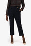 Veronica Beard Navy 'Renzo' Slim-Leg Pants with Gold Buttons Size 10