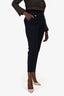 Veronica Beard Navy 'Renzo' Slim-Leg Pants with Gold Buttons Size 10