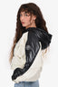Moncler X Alicia Keys White/Black Denim/Down 'Flushing' Cropped Jacket Size 1